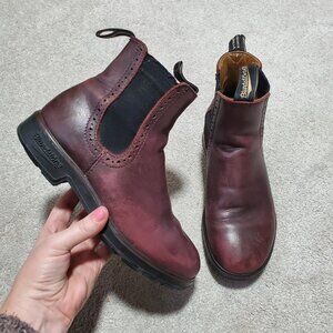 BLUNDSTONE 1352 Original High Top Shiraz Leather Chelsea Boots Red Women 4AU 7US